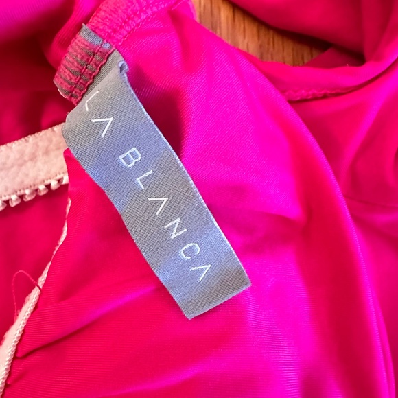LA BLANCA HOT PINK OFF THE SHOULDER SWIM TOP - Picture 2 of 2